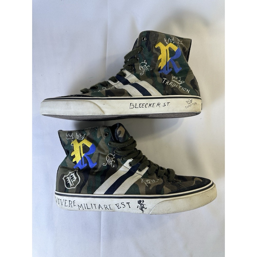 Polo Ralph Lauren Solomon Sneakers Mens Size‎ 13 D Camo Military High Top Shoe